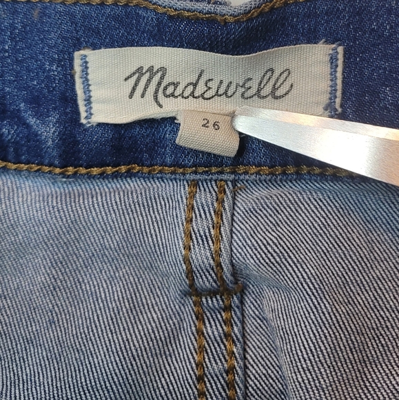 Madewell McCarren Two Tone Distressed Denim Skirt Size 26 - Picture 8 of 16